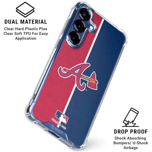 MLB Atlanta Braves Split Galaxy S25 FE Clear Case
