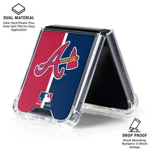 MLB Atlanta Braves Split Galaxy Z Flip7 Clear Case