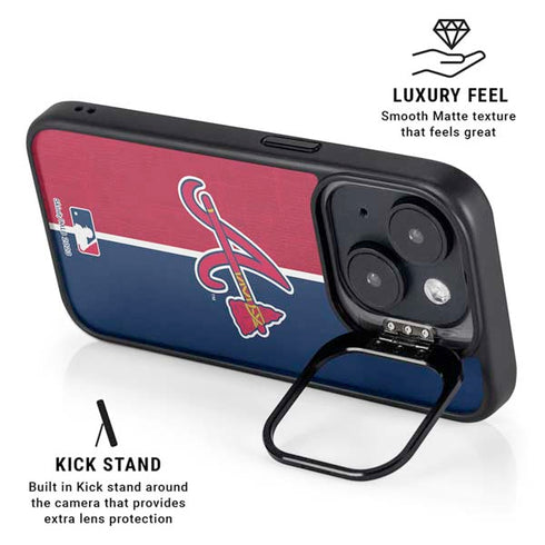 MLB Atlanta Braves Split iPhone 15 Plus Kickstand Case
