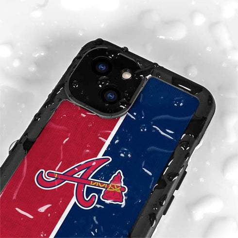 MLB Atlanta Braves Split iPhone 15 Plus Waterproof Case