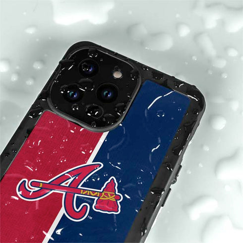 MLB Atlanta Braves Split iPhone 15 Pro Waterproof Case