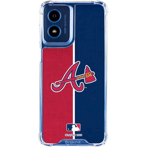 MLB Atlanta Braves Split Moto G Play 4G (2024) Clear Case
