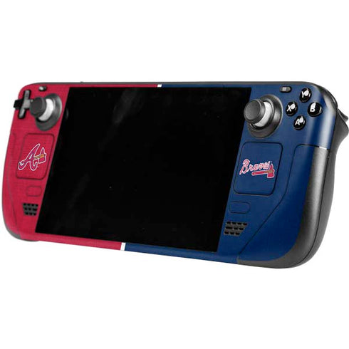 MLB Atlanta Braves Split Steam Deck Handheld Gaming Computer Skin