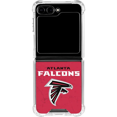 NFL Atlanta Falcons - Alternate Distressed Galaxy Z Flip6 Clear Case