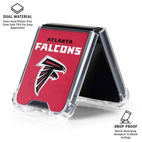 NFL Atlanta Falcons - Alternate Distressed Galaxy Z Flip6 Clear Case