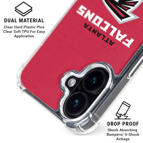 NFL Atlanta Falcons - Alternate Distressed iPhone 16 Plus Clear Case