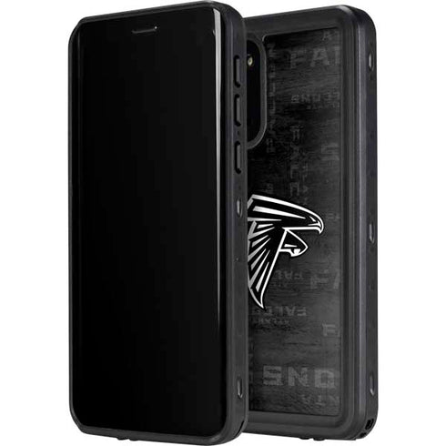 NFL Atlanta Falcons Black & White Galaxy S20 Plus Waterproof Case
