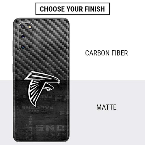 NFL Atlanta Falcons Black & White Galaxy S20 Skin