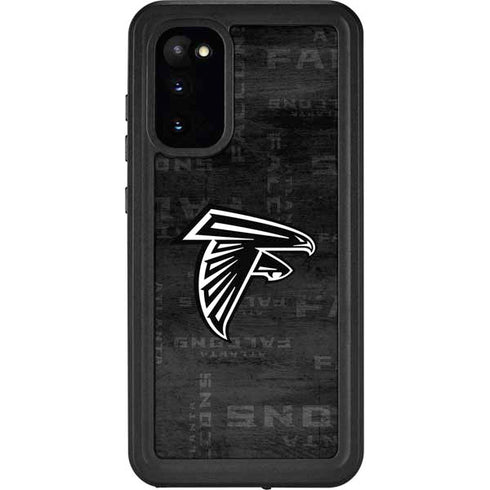 NFL Atlanta Falcons Black & White Galaxy S20 Waterproof Case