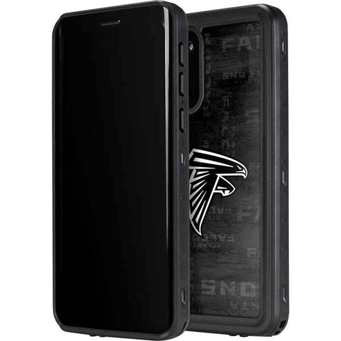 NFL Atlanta Falcons Black & White Galaxy S20 Waterproof Case