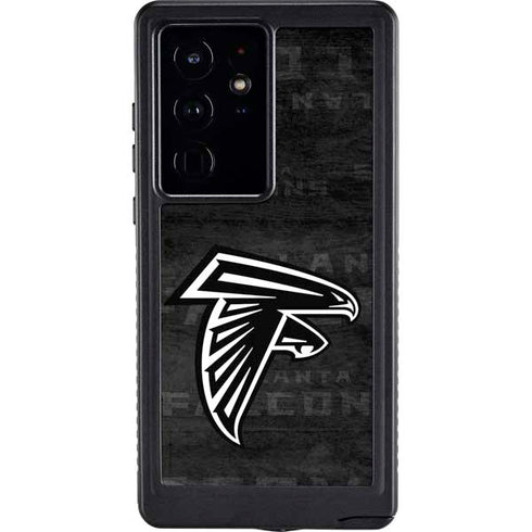 NFL Atlanta Falcons Black & White Galaxy S24 Ultra Waterproof Case