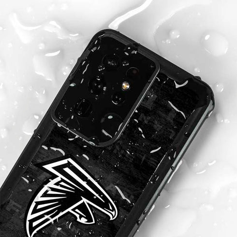NFL Atlanta Falcons Black & White Galaxy S24 Ultra Waterproof Case
