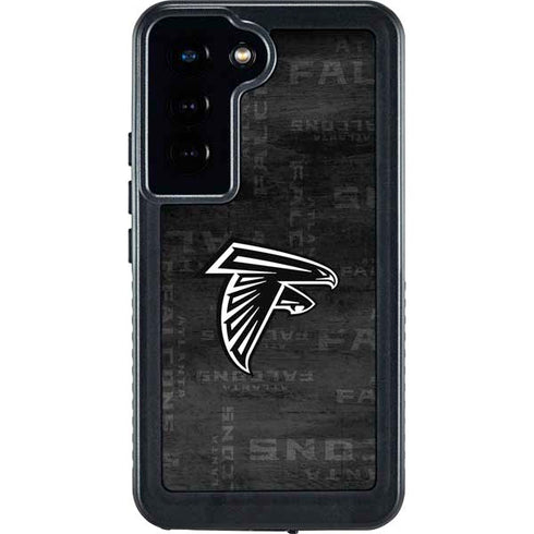 NFL Atlanta Falcons Black & White Galaxy S24 Waterproof Case