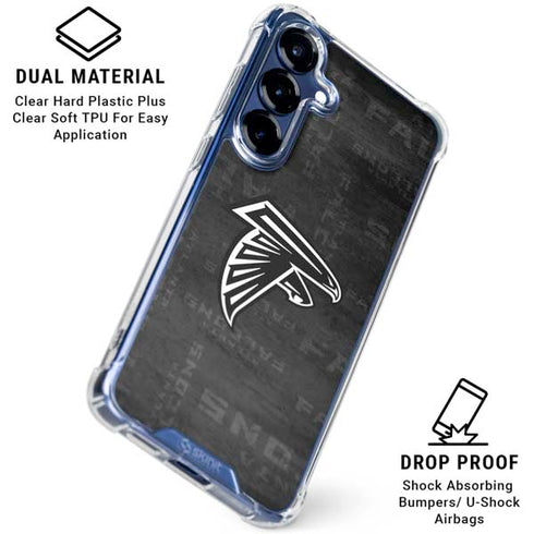 NFL Atlanta Falcons Black & White Galaxy S25 Plus Clear Case