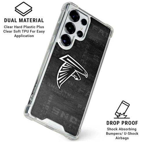 NFL Atlanta Falcons Black & White Galaxy S25 Ultra Clear Case