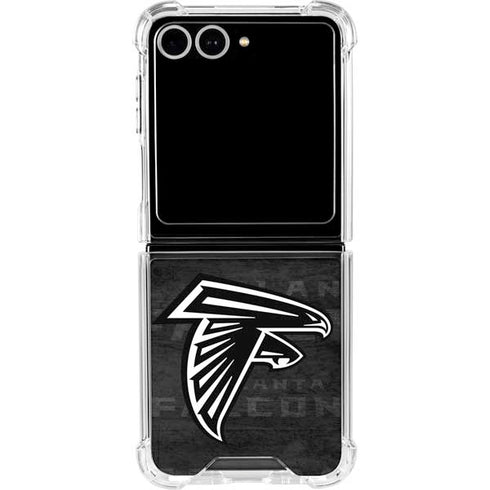 NFL Atlanta Falcons Black & White Galaxy Z Flip7 Clear Case