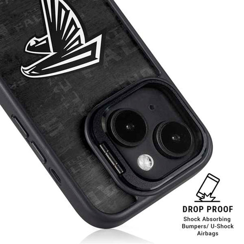 NFL Atlanta Falcons Black & White iPhone 14 Kickstand Case
