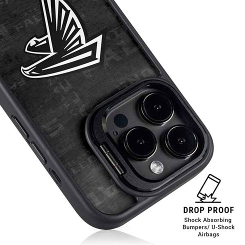 NFL Atlanta Falcons Black & White iPhone 14 Pro Max Kickstand Case