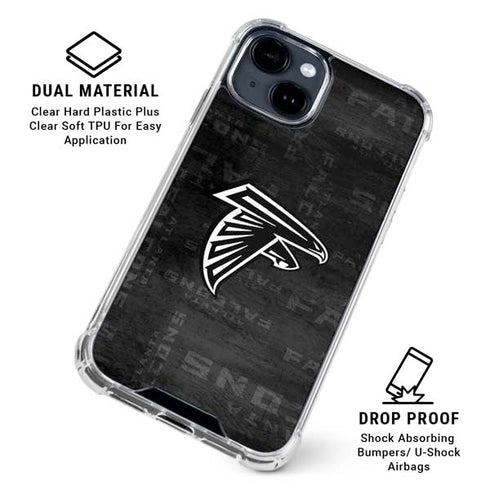 NFL Atlanta Falcons Black & White iPhone 15 Clear Case