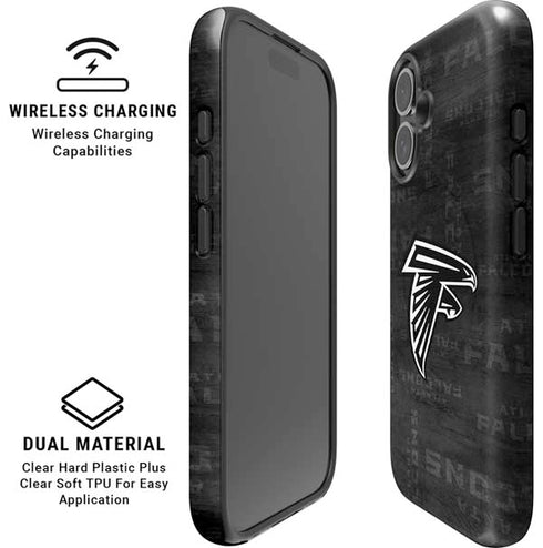 NFL Atlanta Falcons Black & White iPhone 16 Magsafe Impact Case