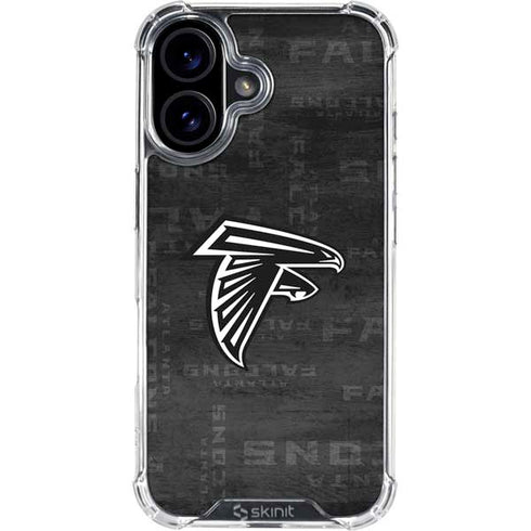 NFL Atlanta Falcons Black & White iPhone 16 Plus Clear Case