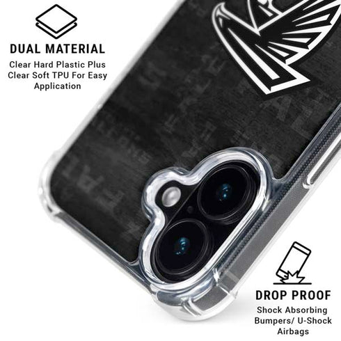 NFL Atlanta Falcons Black & White iPhone 16 Plus Clear Case