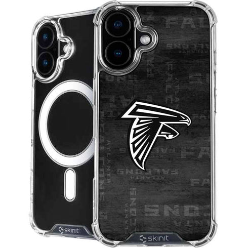NFL Atlanta Falcons Black & White iPhone 16 Plus MagSafe Case
