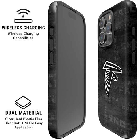 NFL Atlanta Falcons Black & White iPhone 16 Pro Magsafe Impact Case