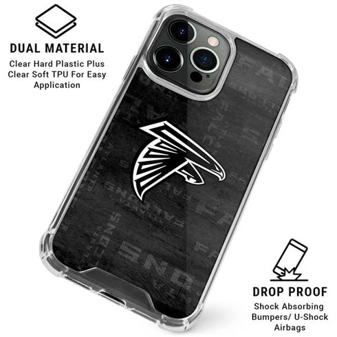 NFL Atlanta Falcons Black & White iPhone 16 Pro Max Clear Case