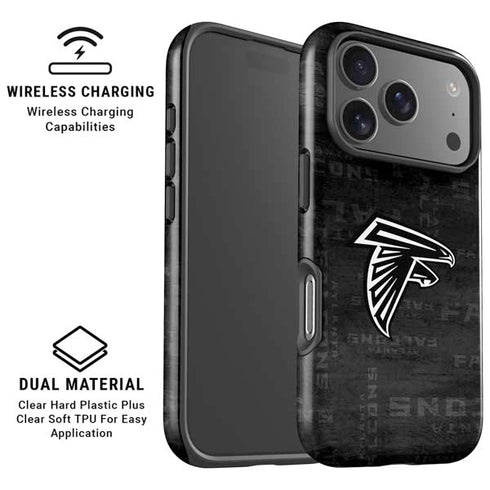 NFL Atlanta Falcons Black & White iPhone 17 Pro Magsafe Impact Case