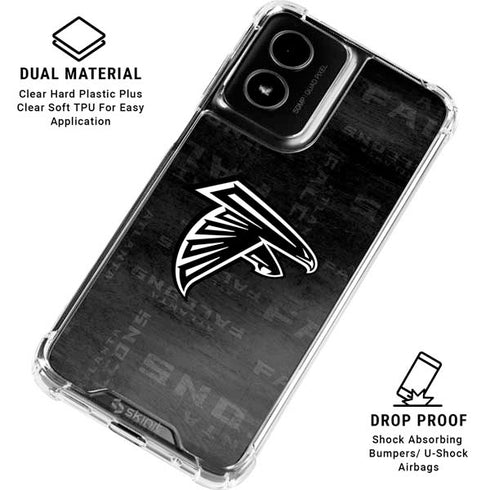NFL Atlanta Falcons Black & White Moto G Power 5G (2024) Clear Case