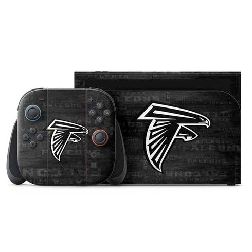 NFL Atlanta Falcons Black & White Nintendo Switch 2 (2025) with Joy-Con Skin