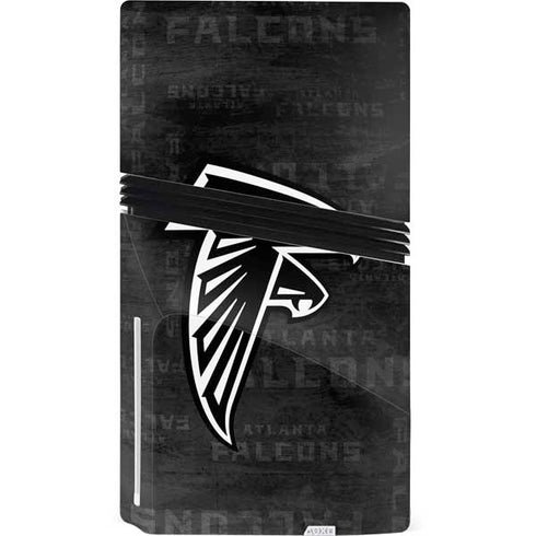 NFL Atlanta Falcons Black & White PS5 Pro Disk Console Skin
