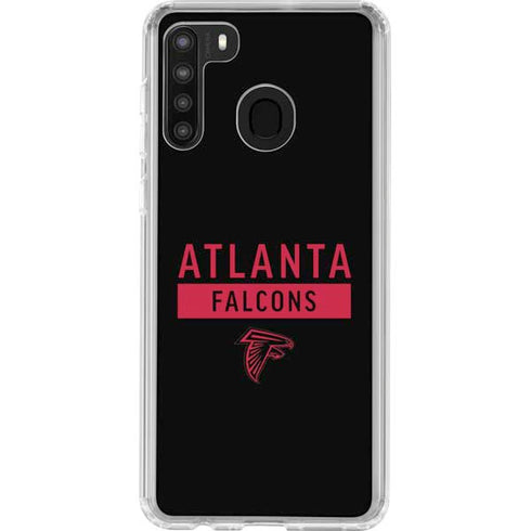 NFL Atlanta Falcons Black Performance Series Galaxy A21 Clear Case