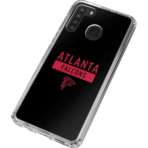 NFL Atlanta Falcons Black Performance Series Galaxy A21 Clear Case
