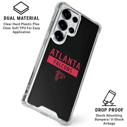 NFL Atlanta Falcons Black Performance Series Galaxy S25 Ultra Clear Case