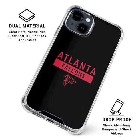 NFL Atlanta Falcons Black Performance Series iPhone 15 Clear Case