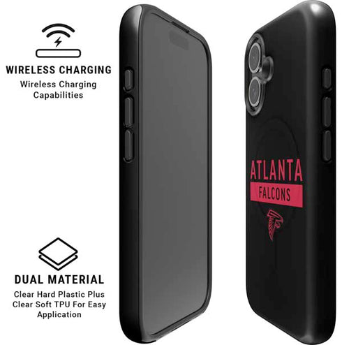 NFL Atlanta Falcons Black Performance Series iPhone 16 Plus Magsafe Impact Case