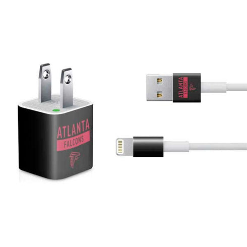 NFL Atlanta Falcons Black Performance Series iPhone Charger (5W USB) Skin