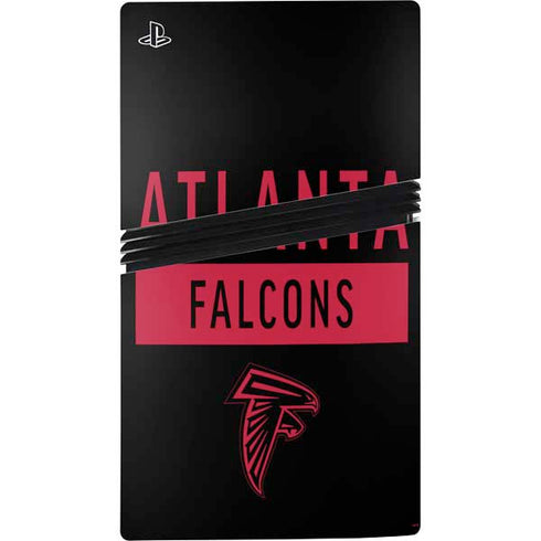 NFL Atlanta Falcons Black Performance Series PS5 Pro Disk Console Skin
