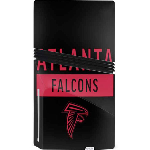 NFL Atlanta Falcons Black Performance Series PS5 Pro Disk Console Skin
