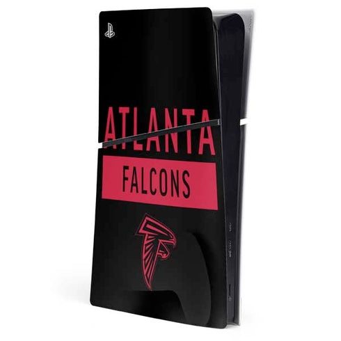 NFL Atlanta Falcons Black Performance Series PS5 Slim Digital Edition Console Skin