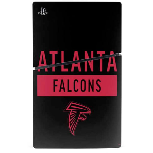 NFL Atlanta Falcons Black Performance Series PS5 Slim Digital Edition Console Skin