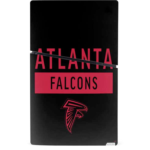 NFL Atlanta Falcons Black Performance Series PS5 Slim Digital Edition Console Skin