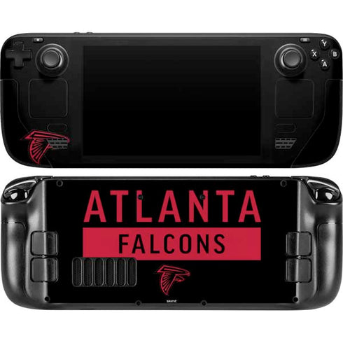 NFL Atlanta Falcons Black Performance Series Steam Deck Handheld Gaming Computer OLED Skin
