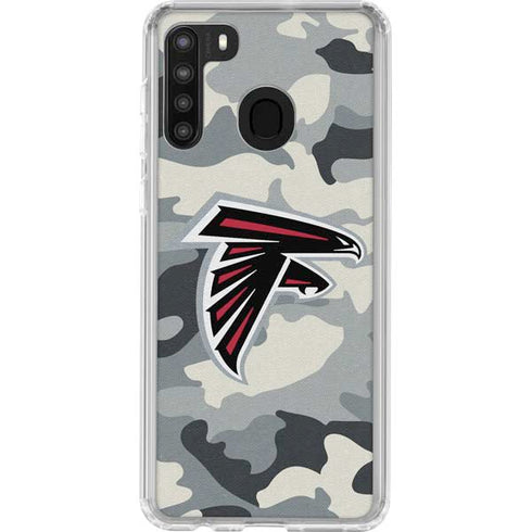 NFL Atlanta Falcons Camo Galaxy A21 Clear Case