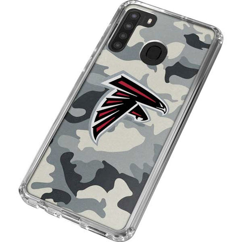 NFL Atlanta Falcons Camo Galaxy A21 Clear Case