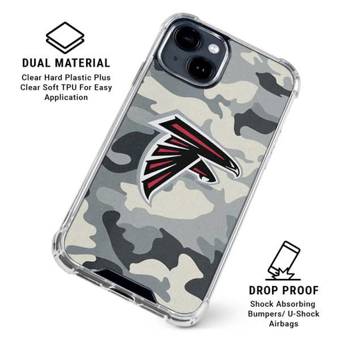 NFL Atlanta Falcons Camo iPhone 15 Clear Case