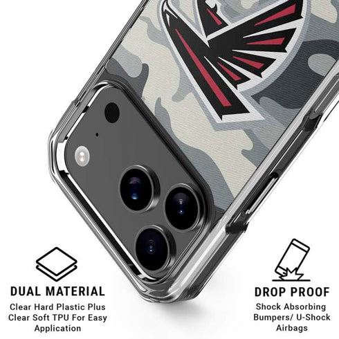 NFL Atlanta Falcons Camo iPhone 18 Pro Clear Case