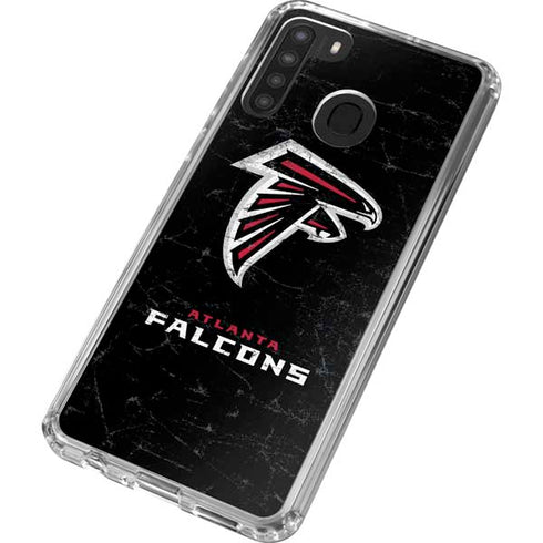 NFL Atlanta Falcons Distressed Galaxy A21 Clear Case